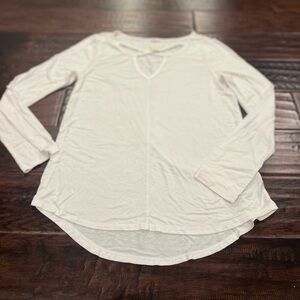 Women's White Long Sleeve Top